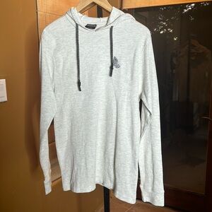 Restricted To All Embroidered Skeleton Praying Hands Thermal Hoodie Size Large